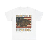 Load image into Gallery viewer, “I’d Rather Be Fishing” Patriotic Crappie Tee – For When You&#39;d Rather Be On the Water
