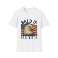 Load image into Gallery viewer, "Bald Is Beautiful" | Patriotic American Flag Bald Eagle Tee