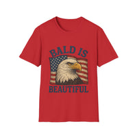 Load image into Gallery viewer, "Bald Is Beautiful" | Patriotic American Flag Bald Eagle Tee