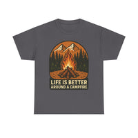 Load image into Gallery viewer, Life Is Better Around a Campfire – Camping Lifestyle Tee
