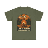 Load image into Gallery viewer, Life Is Better Around a Campfire – Camping Lifestyle Tee
