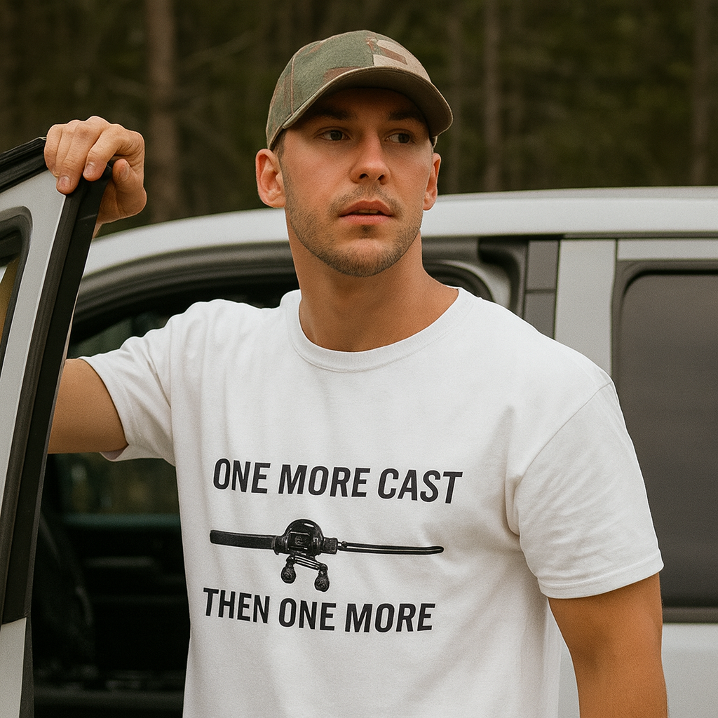 One More Cast Tee – Because Quitting Is for Quitters