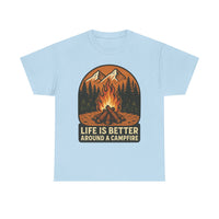 Load image into Gallery viewer, Life Is Better Around a Campfire – Camping Lifestyle Tee
