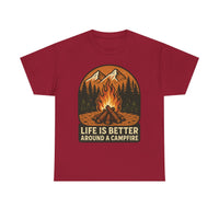 Load image into Gallery viewer, Life Is Better Around a Campfire – Camping Lifestyle Tee
